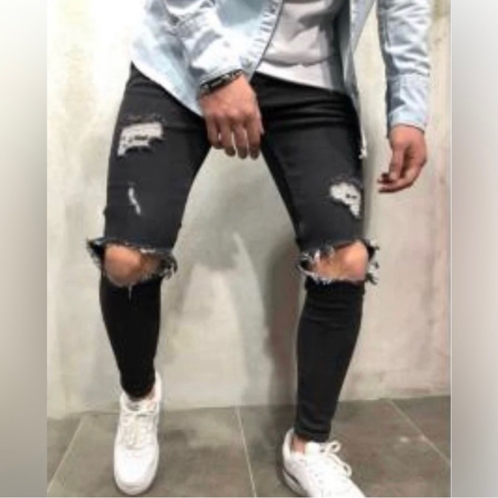 Black Skinny Fit Fashion Jeans